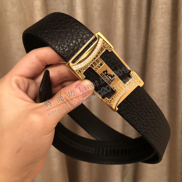 HERMES皮帶 雙面頂級頭層牛皮 愛馬仕男士腰帶  hgh1908